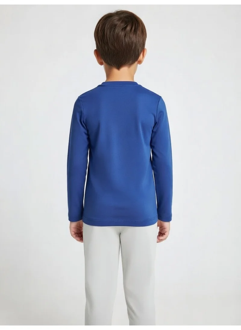 سوبر مان سوبرمان | طقم تيشيرت وبنطال بأكمام طويلة للأولاد | كحلي